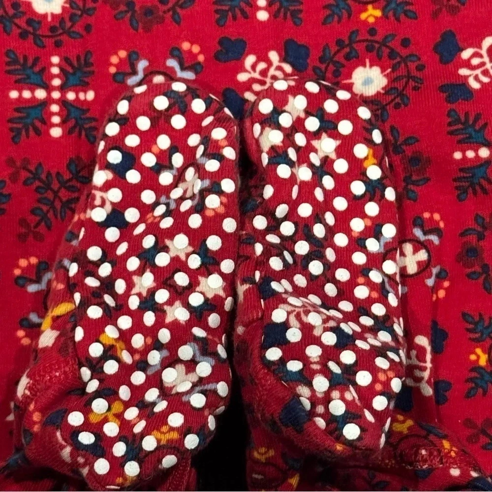 Hanna Andersson Toddler Zip Footed Sleeper Pjs Organic Cotton Red Sz 3t
